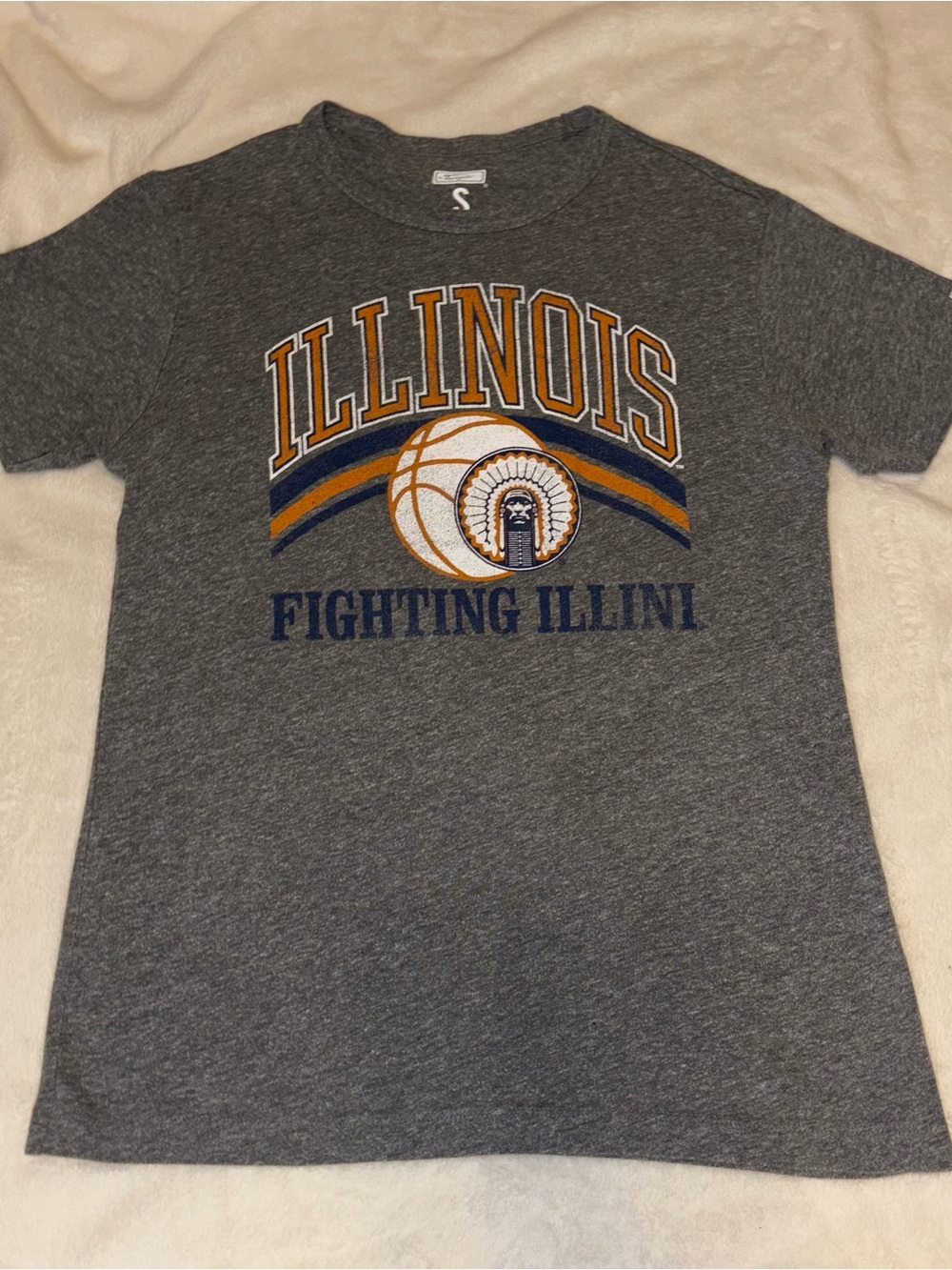 Grey Tailgate Illinois Fighting Illini basketball tee